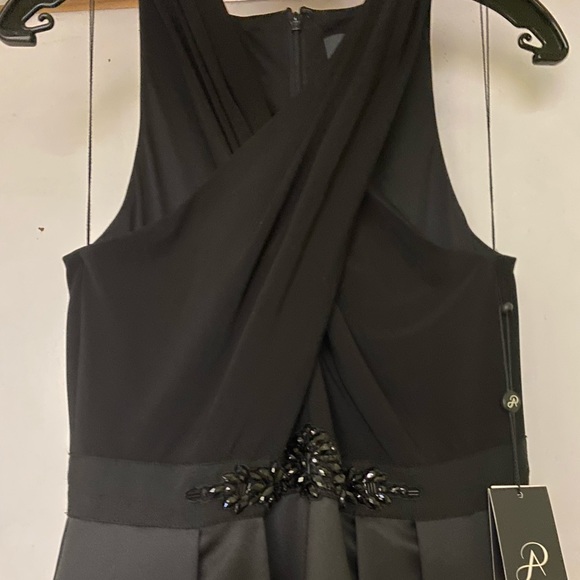 Adrianna Papell crossover halter Mikado long gown